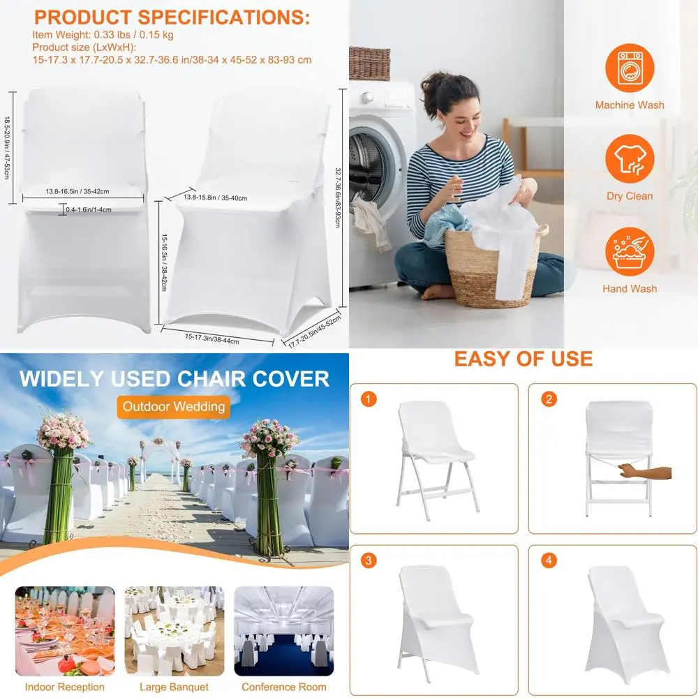 Белые складные чехлы на стулья из спандекса, 50 предметов, универсальные, подходят для свадеб и банкетов
Белые складные чехлы на стулья из спандекса, 50 предметов, универсальные, подходят для свадеб и банкетов