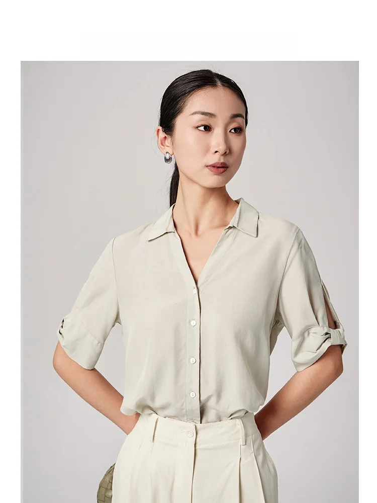 Women's Short Sleeve Shirt Hollow out Design Commute Top Summer New Style Rylee Fiber V-neck Button Loose Fit Pure Color
Women's Short Sleeve Shirt Hollow out Design Commute Top Summer New Style Rylee Fiber V-neck Button Loose Fit Pure Color