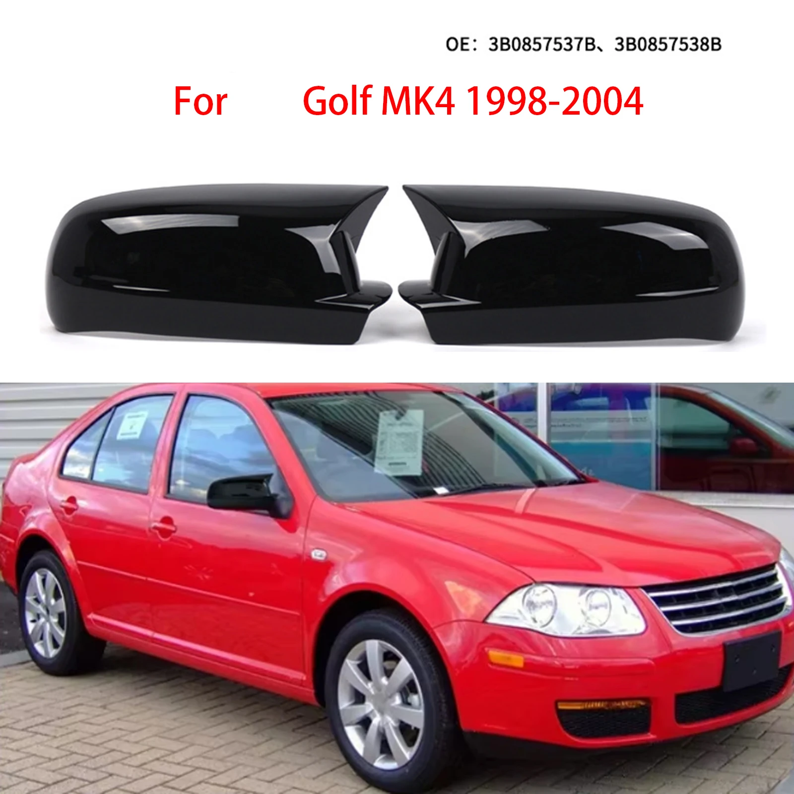 Bright black VW Golf 4 rearview mirror cover decoration, suitable for VW Golf MK4 models from 1998 to 2004
Bright black VW Golf 4 rearview mirror cover decoration, suitable for VW Golf MK4 models from 1998 to 2004