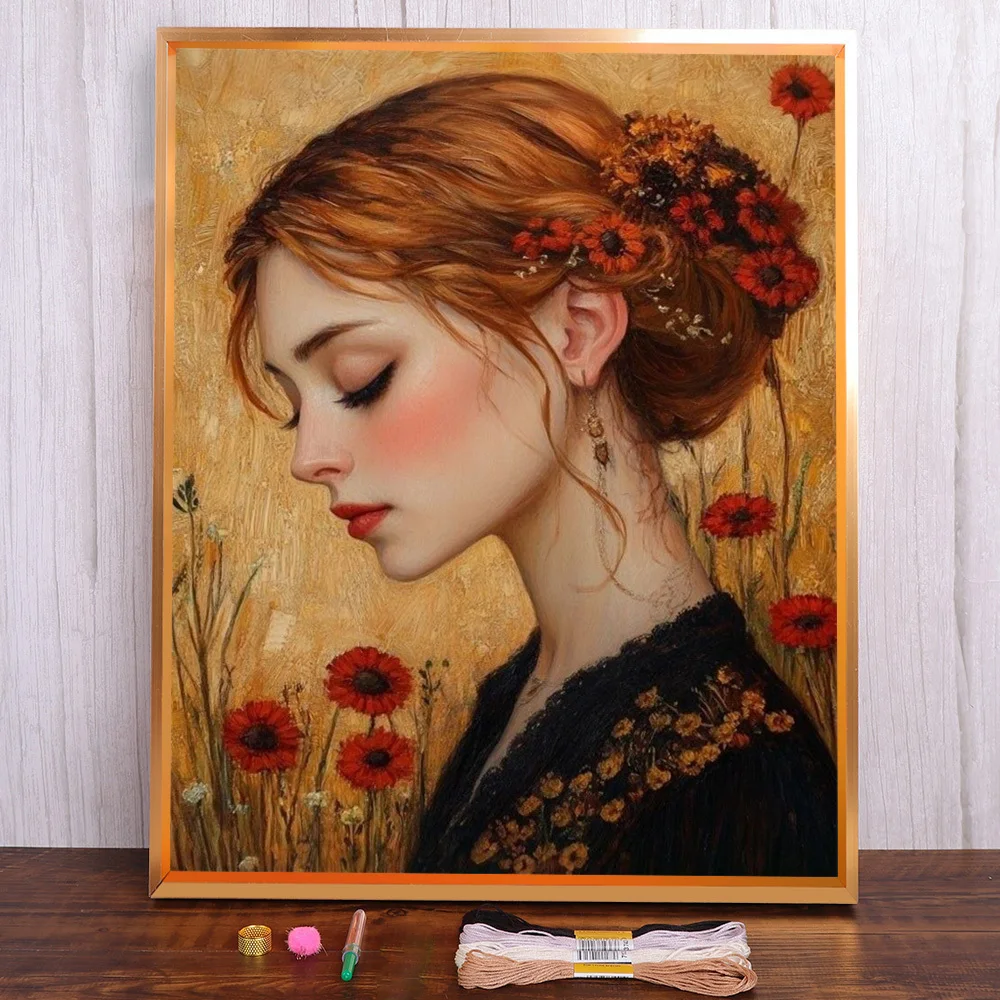 Portrait Girl Flower Printed Fabric Cross-Stitch Complete Kit Embroidery Painting Hobby Handicraft Handmade Stamped Gift Magic
Portrait Girl Flower Printed Fabric Cross-Stitch Complete Kit Embroidery Painting Hobby Handicraft Handmade Stamped Gift Magic