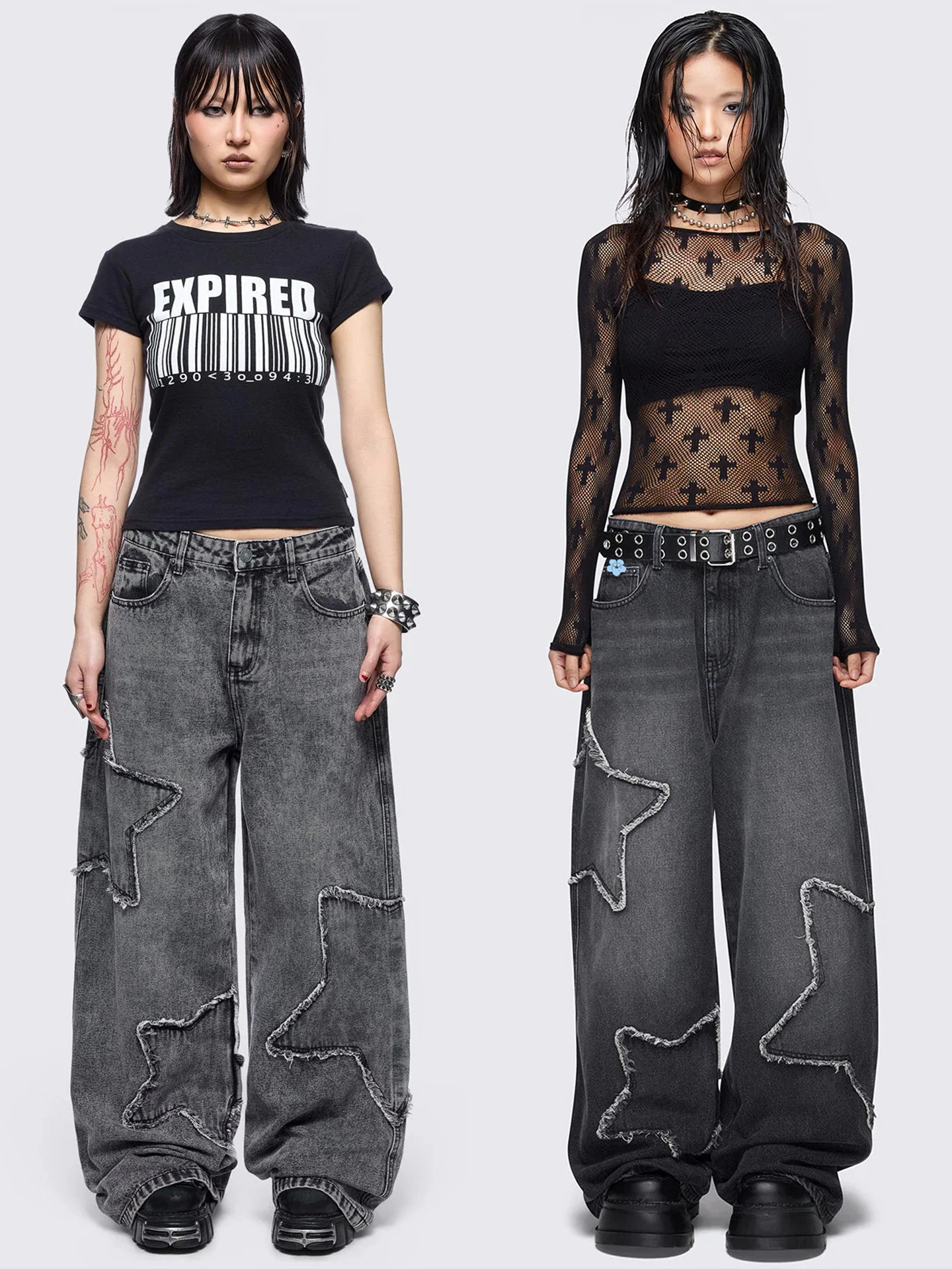 Minga Heavyweight Star Burst Design Loose Wide Leg Jeans Straight Cut Casual Cotton Low Waist Zipper Closure Everyday Wear
Minga Heavyweight Star Burst Design Loose Wide Leg Jeans Straight Cut Casual Cotton Low Waist Zipper Closure Everyday Wear