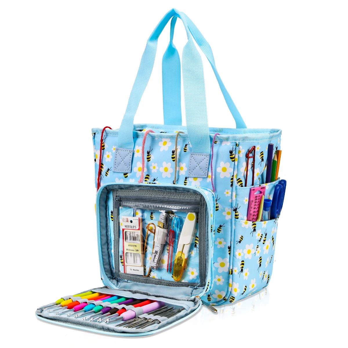 Multifunctional Yarn Storage Bag with Bee 600D Oxford Cloth Knitted Bag Waterproof Travel Storage for Thread Wool Yarn Sewing
Multifunctional Yarn Storage Bag with Bee 600D Oxford Cloth Knitted Bag Waterproof Travel Storage for Thread Wool Yarn Sewing