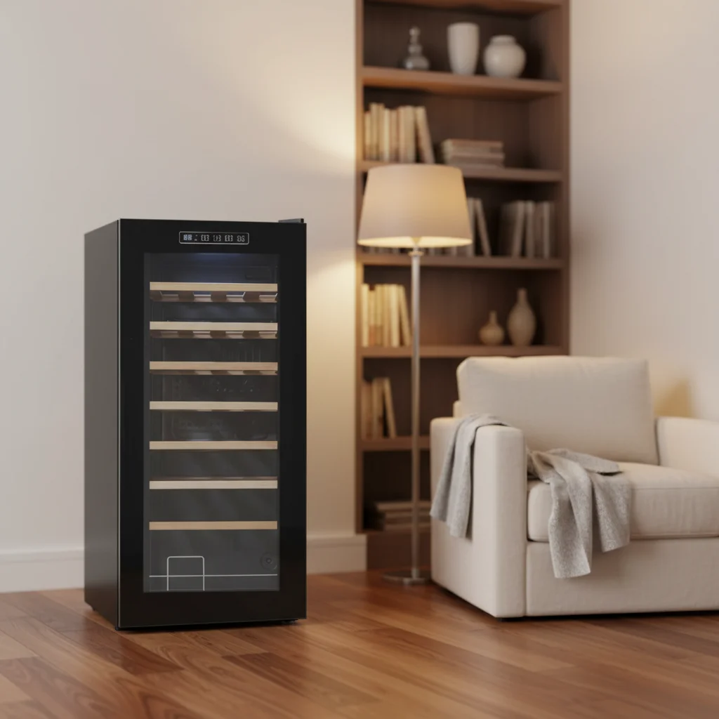 China Manufacturer 32 Bottle Mini Wine Cabinet Display Wine Cooler Home Wine Cellar
China Manufacturer 32 Bottle Mini Wine Cabinet Display Wine Cooler Home Wine Cellar