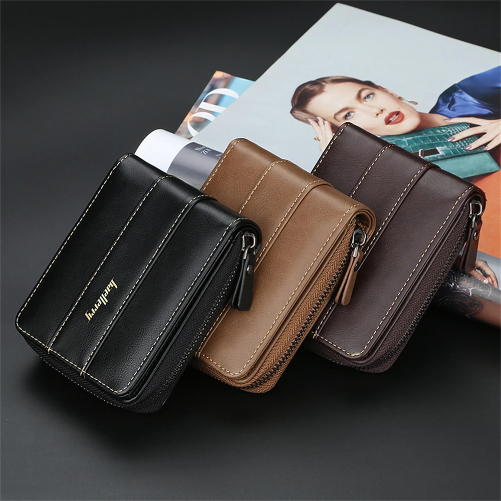 Vintage Men Wallets PU Leather Short Card Holder Chain Luxury Brand Men's Purse High Quality Classic Retro Male Wallet Zipper
Vintage Men Wallets PU Leather Short Card Holder Chain Luxury Brand Men's Purse High Quality Classic Retro Male Wallet Zipper