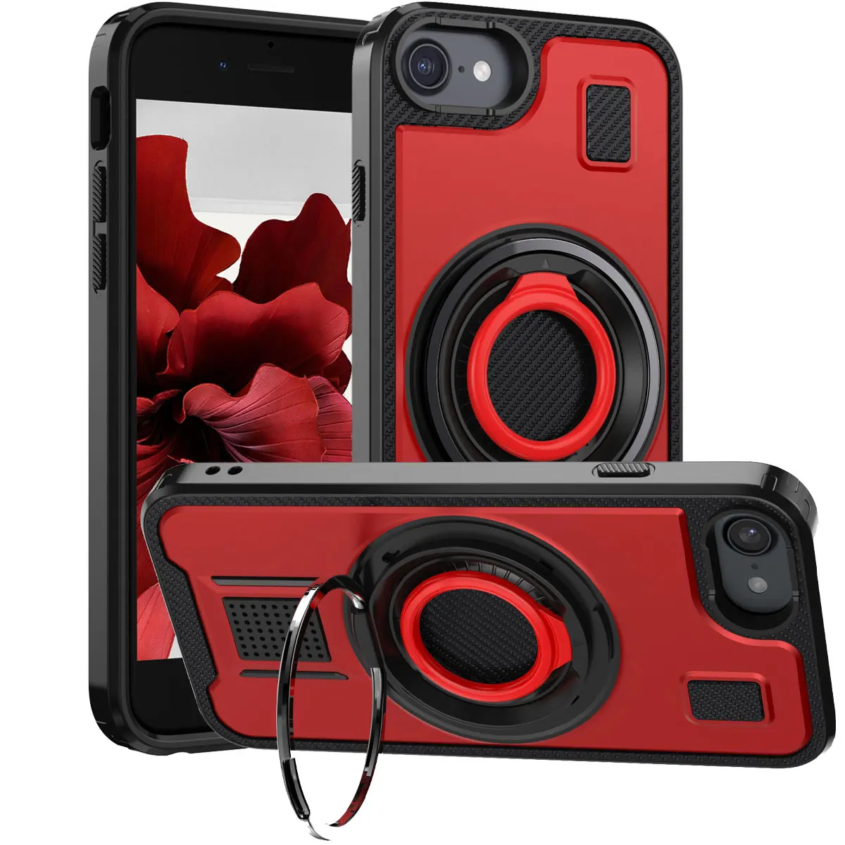 For iPhone SE 2020 iPhone SE 2022 SE 2nd 3rd Case Hybrid Shockproof Double Ring Kickstand Stand Rugged Phone Hard Slim Cover Red
For iPhone SE 2020 iPhone SE 2022 SE 2nd 3rd Case Hybrid Shockproof Double Ring Kickstand Stand Rugged Phone Hard Slim Cover Red