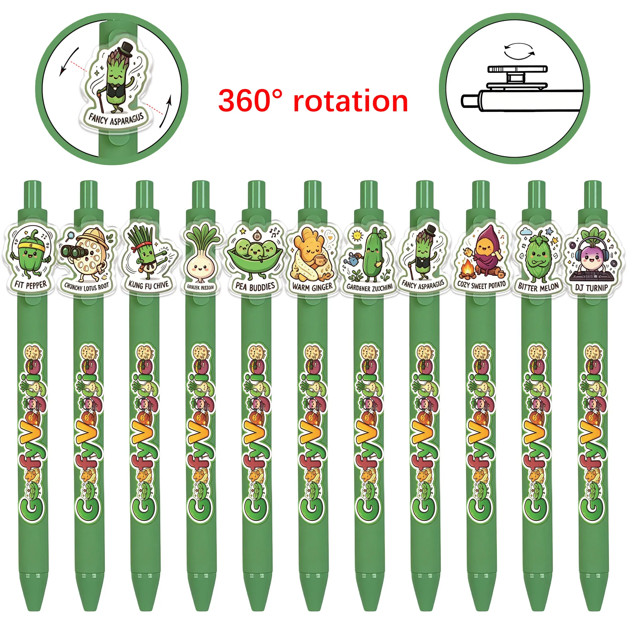 11 PCS Vegetable-themed Ballpoint Pens - Fresh Avocado Green in Color, Random Patterns
11 PCS Vegetable-themed Ballpoint Pens - Fresh Avocado Green in Color, Random Patterns