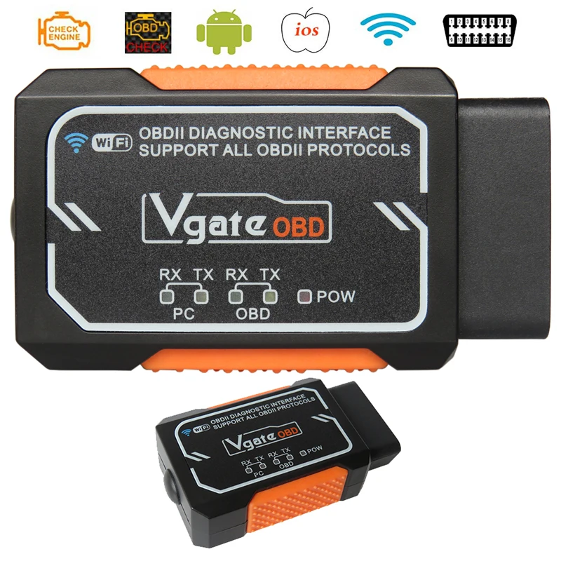 Vgate WIFI OBD2 диагностические инструменты Elm327 V1.5 OBD 2 сканер для Android/iOS Elm 327 В 1,5 Wi-Fi диагностический интерфейс PIC18F25K80
Vgate WIFI OBD2 диагностические инструменты Elm327 V1.5 OBD 2 сканер для Android/iOS Elm 327 В 1,5 Wi-Fi диагностический интерфейс PIC18F25K80