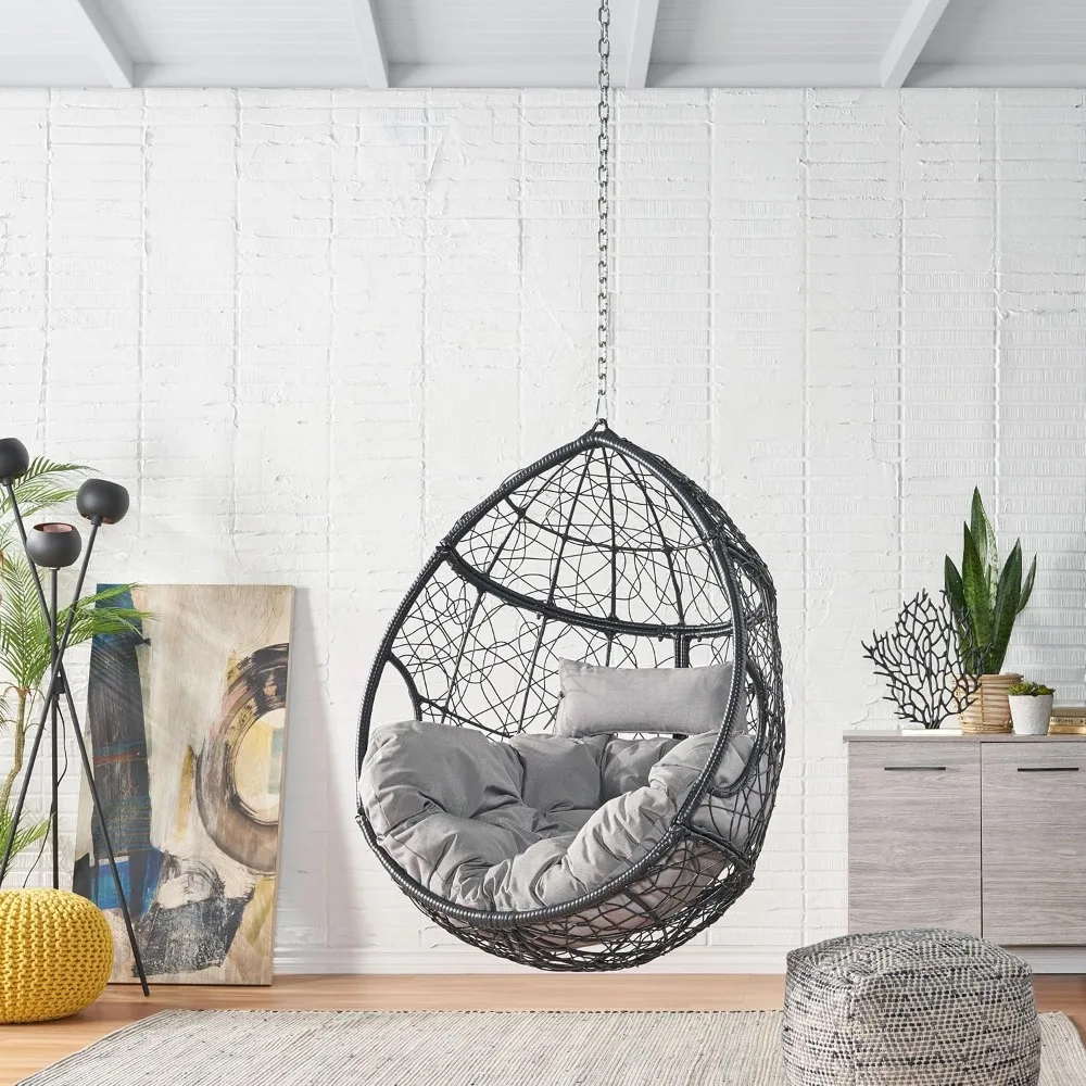 Swing Egg Chair with Chain Indoor Outdoor, Wicker Rattan Hanging Chair Hammock Egg Basket Chair with Aluminum Frame & Soft Cushi
Swing Egg Chair with Chain Indoor Outdoor, Wicker Rattan Hanging Chair Hammock Egg Basket Chair with Aluminum Frame & Soft Cushi