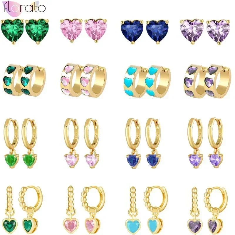 925 Sterling Silver Needle Colorful Lover Heart Pendant Hoop Earrings For Women 2024 Luxury Gold Earrings Birthday Gifts Jewelry
925 Sterling Silver Needle Colorful Lover Heart Pendant Hoop Earrings For Women 2024 Luxury Gold Earrings Birthday Gifts Jewelry