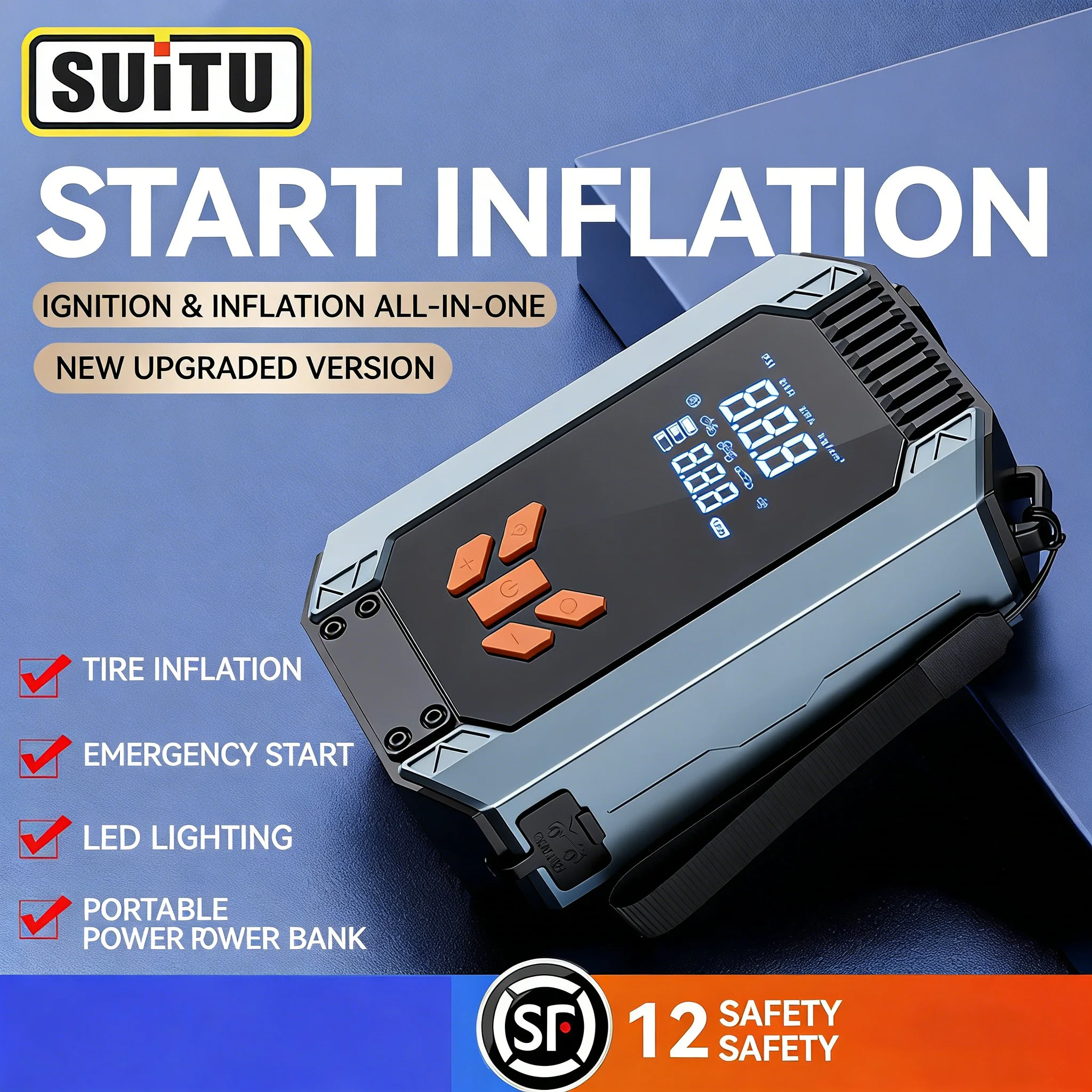 Портативное пусковое устройство для автомобиля 12В с воздушным компрессором и насосом для накачки шин, 4-в-1, аварийный бустер-комплект, беспроводное питание постоянного тока
Портативное пусковое устройство для автомобиля 12В с воздушным компрессором и насосом для накачки шин, 4-в-1, аварийный бустер-комплект, беспроводное питание постоянного тока