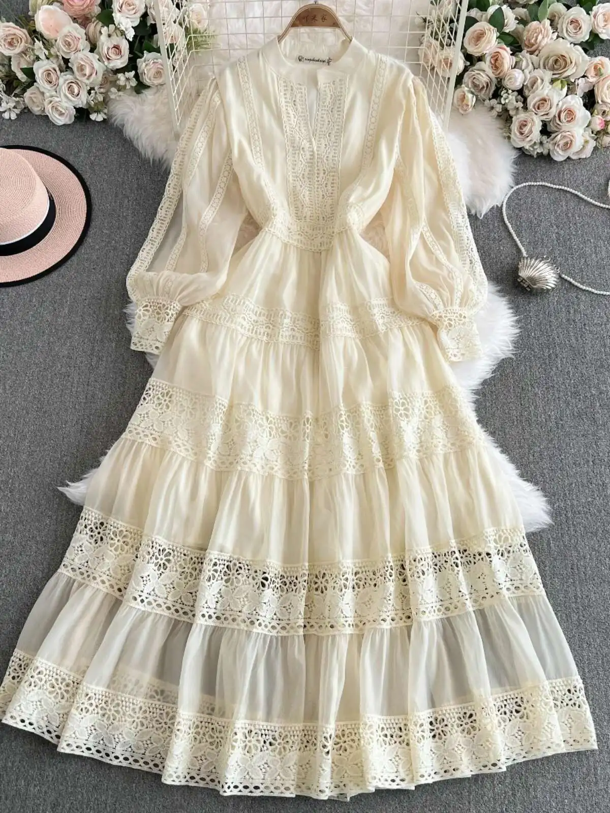 Fashion Summer Autumn Solid White Lace Embroidery Evening Dress Women Long Sleeve Midi Robe Party Wedding Vestidos
Fashion Summer Autumn Solid White Lace Embroidery Evening Dress Women Long Sleeve Midi Robe Party Wedding Vestidos