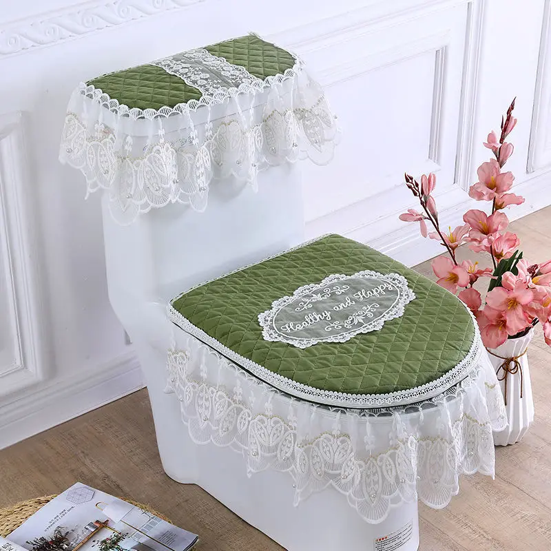 Household Toilet Cover Three-piece Set Lace Decorative Toilet Cover Toilet Cover Water Tank Cover Bathroom Decoration Supplies
Household Toilet Cover Three-piece Set Lace Decorative Toilet Cover Toilet Cover Water Tank Cover Bathroom Decoration Supplies