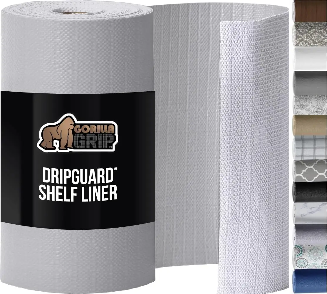 Non-Adhesive DripGuard Shelf Liner, Slip Resistant Drawer & Cabinet Protector, Smooth Surface, 12x120 In, Light Gray
Non-Adhesive DripGuard Shelf Liner, Slip Resistant Drawer & Cabinet Protector, Smooth Surface, 12x120 In, Light Gray