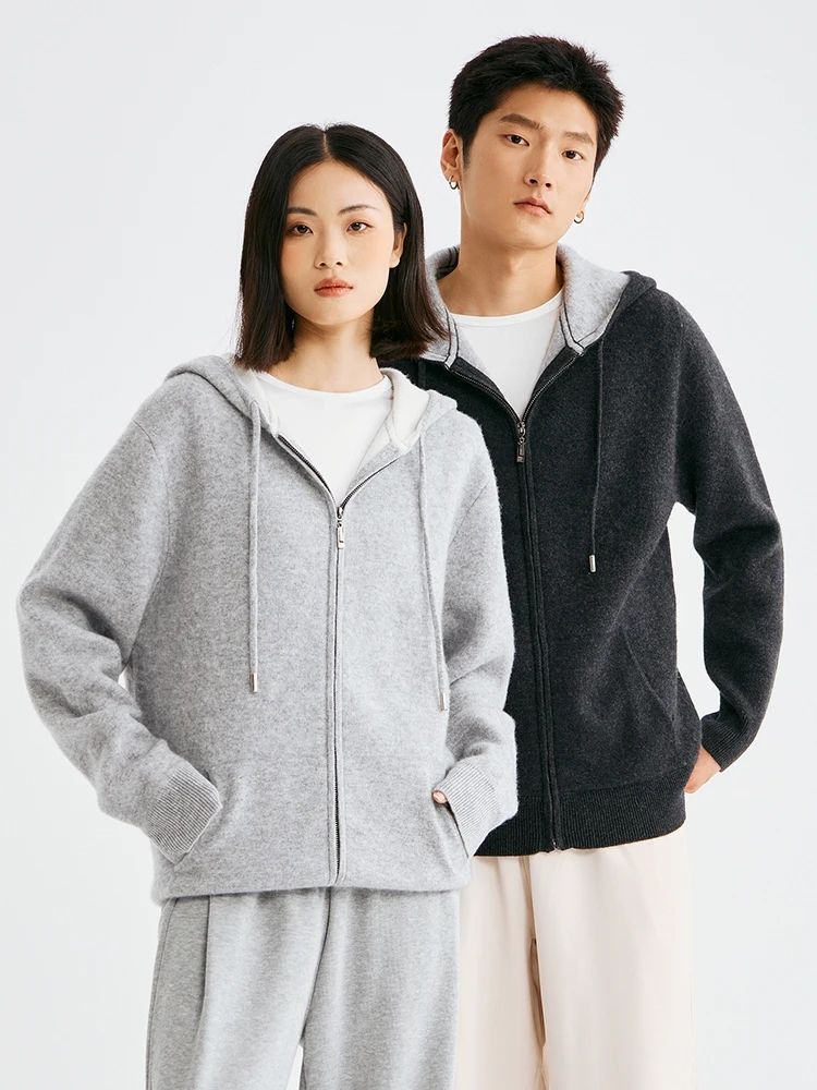 Autumn Winter 100% Merino Wool Sweater Men Women Hooded Zipper Cardigan Casual Knitted Jacket Long sleeve Wool Top Hoodie
Autumn Winter 100% Merino Wool Sweater Men Women Hooded Zipper Cardigan Casual Knitted Jacket Long sleeve Wool Top Hoodie