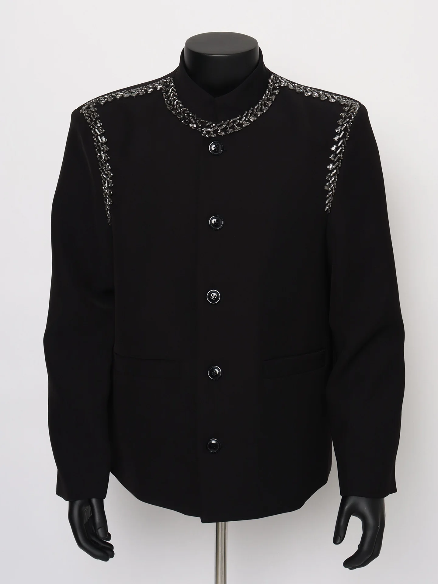 Bla Diamond Embellied Men's Suit Jaet oulder Padded Stand Collar Casual Western Sle Faionable Youth Autumn Long S...
Bla Diamond Embellied Men's Suit Jaet oulder Padded Stand Collar Casual Western Sle Faionable Youth Autumn Long S...