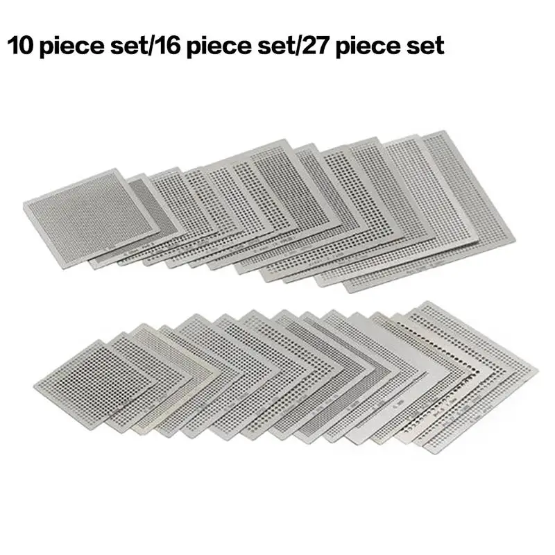 10/16/27Pcs BGA General Template Sik Tin Fixture Universal Direct Heated Stencils For SMT SMD Chip Rpair And Easy Support
10/16/27Pcs BGA General Template Sik Tin Fixture Universal Direct Heated Stencils For SMT SMD Chip Rpair And Easy Support