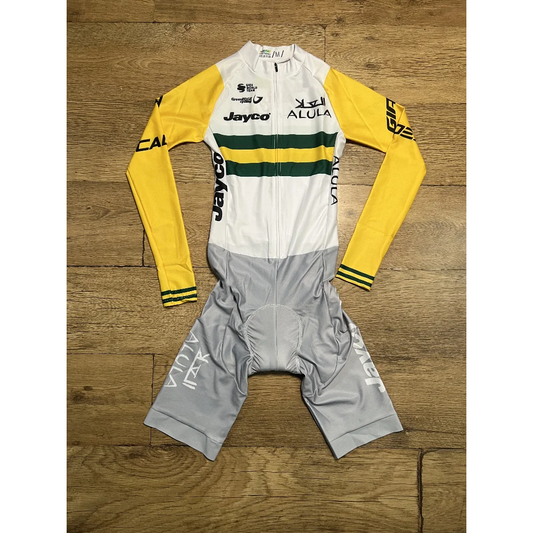 LASER CUT Skinsuit 2025 Jayco AlUla TEAM Australia Bodysuit LONG SLEEVE Cycling Jersey Bicycle Clothing Maillot Ropa Ciclismo
LASER CUT Skinsuit 2025 Jayco AlUla TEAM Australia Bodysuit LONG SLEEVE Cycling Jersey Bicycle Clothing Maillot Ropa Ciclismo
