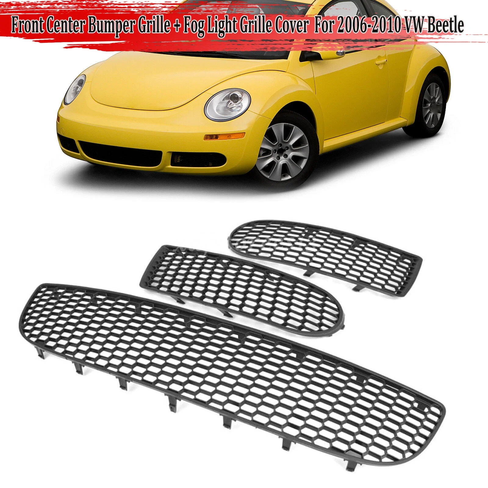 3 шт., передний бампер автомобиля, нижняя противотуманная фара, вентиляционная решетка, чехол из АБС-пластика, черный для VW Volkswagen Beetle & Beetle Convertible 2006-2010
3 шт., передний бампер автомобиля, нижняя противотуманная фара, вентиляционная решетка, чехол из АБС-пластика, черный для VW Volkswagen Beetle & Beetle Convertible 2006-2010