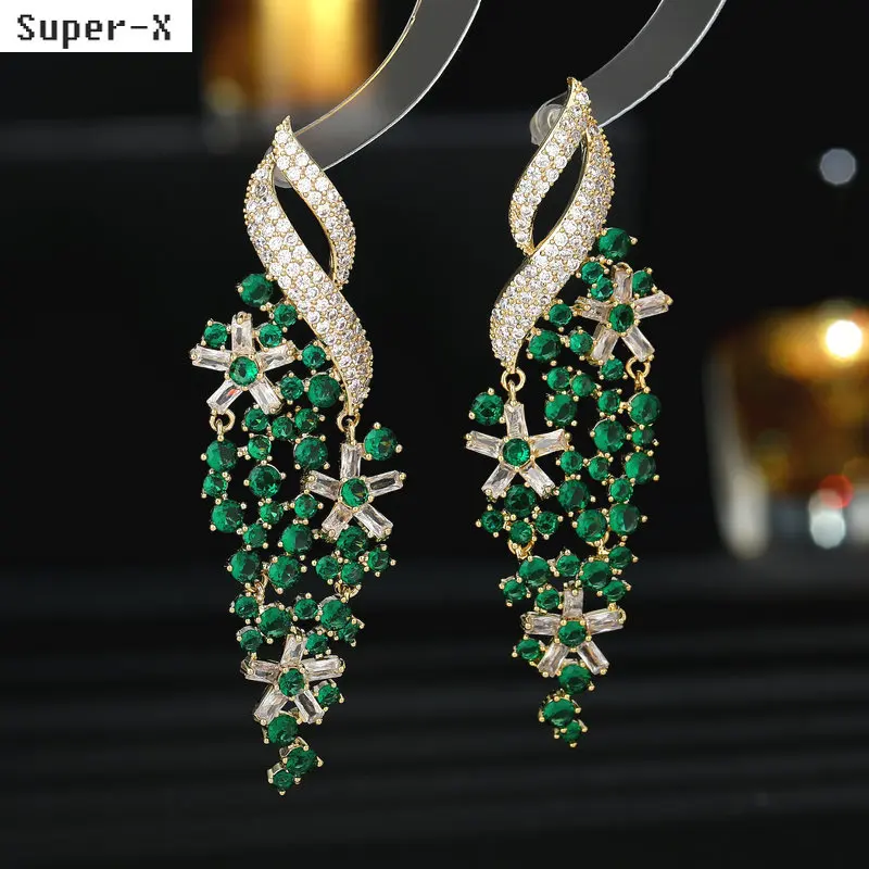 trendy earrings green blue white zircon jewelry wedding bride earrings leaf long pendant jewelry party women gift dropshipping
trendy earrings green blue white zircon jewelry wedding bride earrings leaf long pendant jewelry party women gift dropshipping