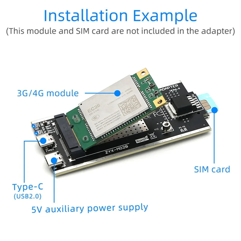 Адаптер XB-Mini PCI-E к USB 2.0 (TYPE C) со слотом для SIM-карты и вспомогательным интерфейсом питания для модуля WWAN/LTE
Адаптер XB-Mini PCI-E к USB 2.0 (TYPE C) со слотом для SIM-карты и вспомогательным интерфейсом питания для модуля WWAN/LTE