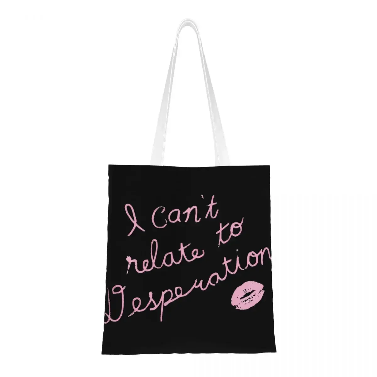 I Can't Relate To Desperation Холщовая большая сумка Экологичная большая вместительная продуктовая сумка для женщин Sabrina Carpenter Студенческие сумки
I Can't Relate To Desperation Холщовая большая сумка Экологичная большая вместительная продуктовая сумка для женщин Sabrina Carpenter Студенческие сумки