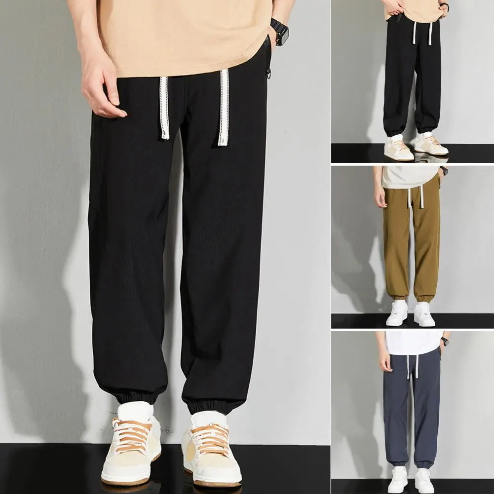 Elastic Waist Men Pants Men's Summer Drawstring Elastic Waist Ice Silk Pants with Quick-drying Pockets Lightweight for Daily
Elastic Waist Men Pants Men's Summer Drawstring Elastic Waist Ice Silk Pants with Quick-drying Pockets Lightweight for Daily