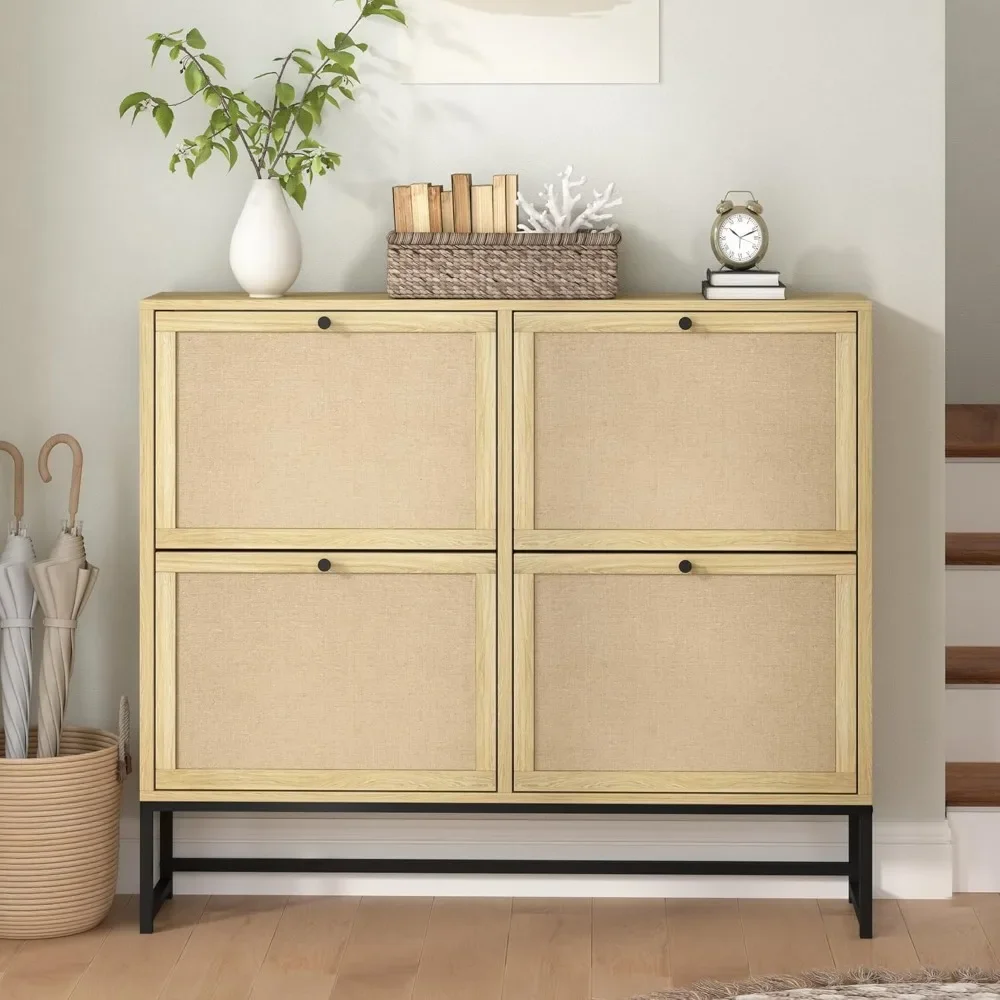 Shoe Cabinet, Shoe Cabinet with 4 Linen Flip Drawers and Metal Legs, Independent Shoe Rack for Entrance Home Furniture
Shoe Cabinet, Shoe Cabinet with 4 Linen Flip Drawers and Metal Legs, Independent Shoe Rack for Entrance Home Furniture