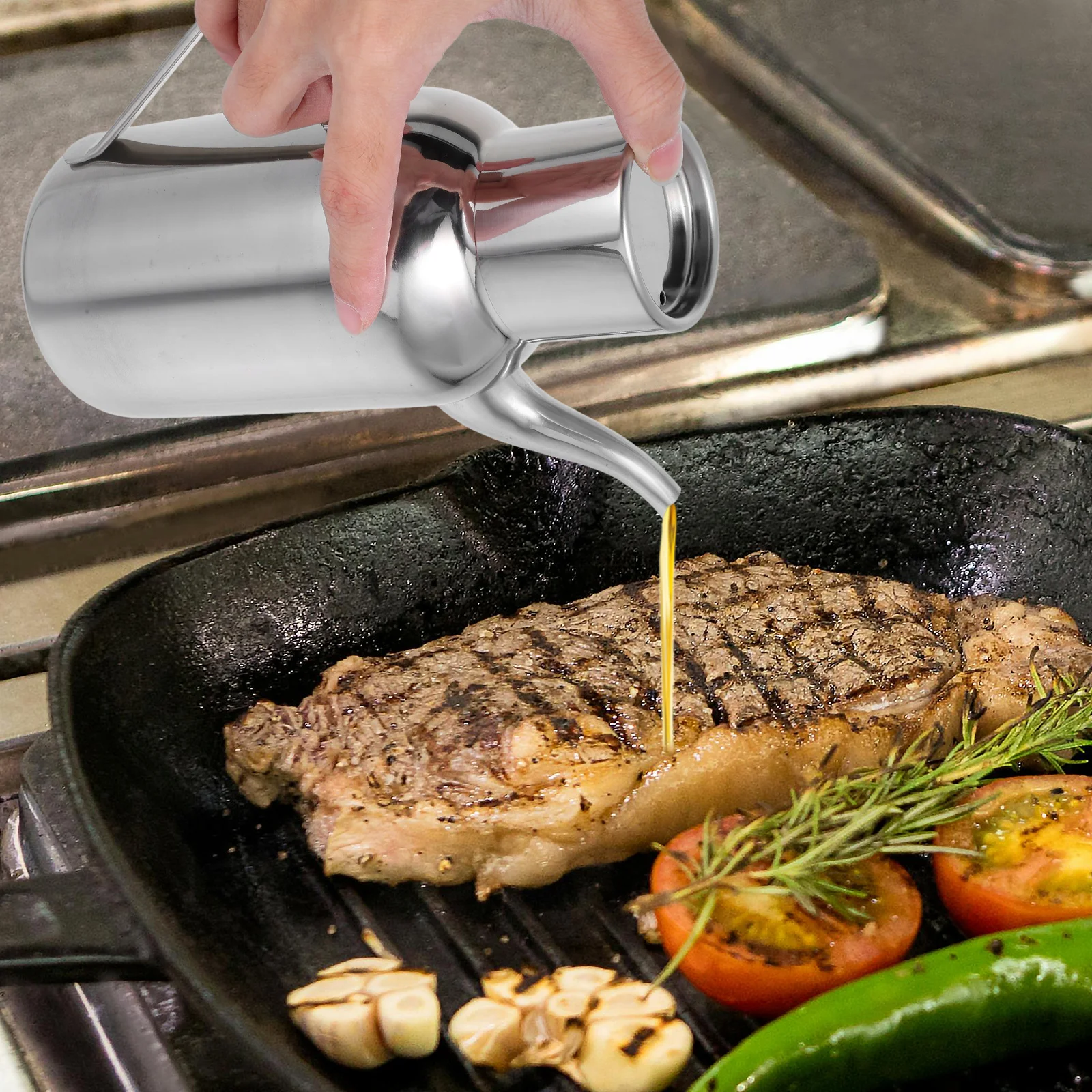 Stainless Steel Oil Pot Large Capacity Smooth Edges Easy Pour Kitchen Seasoning Bottle For Olive Oil Vinegar Soy Sauce
Stainless Steel Oil Pot Large Capacity Smooth Edges Easy Pour Kitchen Seasoning Bottle For Olive Oil Vinegar Soy Sauce