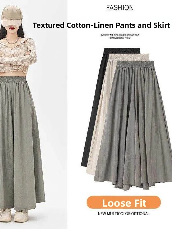 High Waist Wide Leg Ice Silk Pants Women's Summer Casual Pleated Skirt Pants Loose Fit Half-length Skirt Pants Comfortable Tr...
High Waist Wide Leg Ice Silk Pants Women's Summer Casual Pleated Skirt Pants Loose Fit Half-length Skirt Pants Comfortable Tr...
