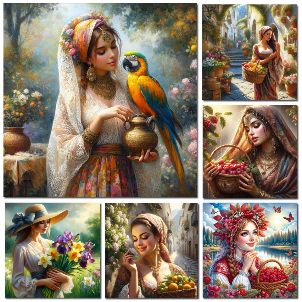 1pc frameless Diamond Painting Woman Portrait Full Square Round Girl Mosaic Flower Fruit Embroidery Cartoon Needlework Wall Deco
1pc frameless Diamond Painting Woman Portrait Full Square Round Girl Mosaic Flower Fruit Embroidery Cartoon Needlework Wall Deco