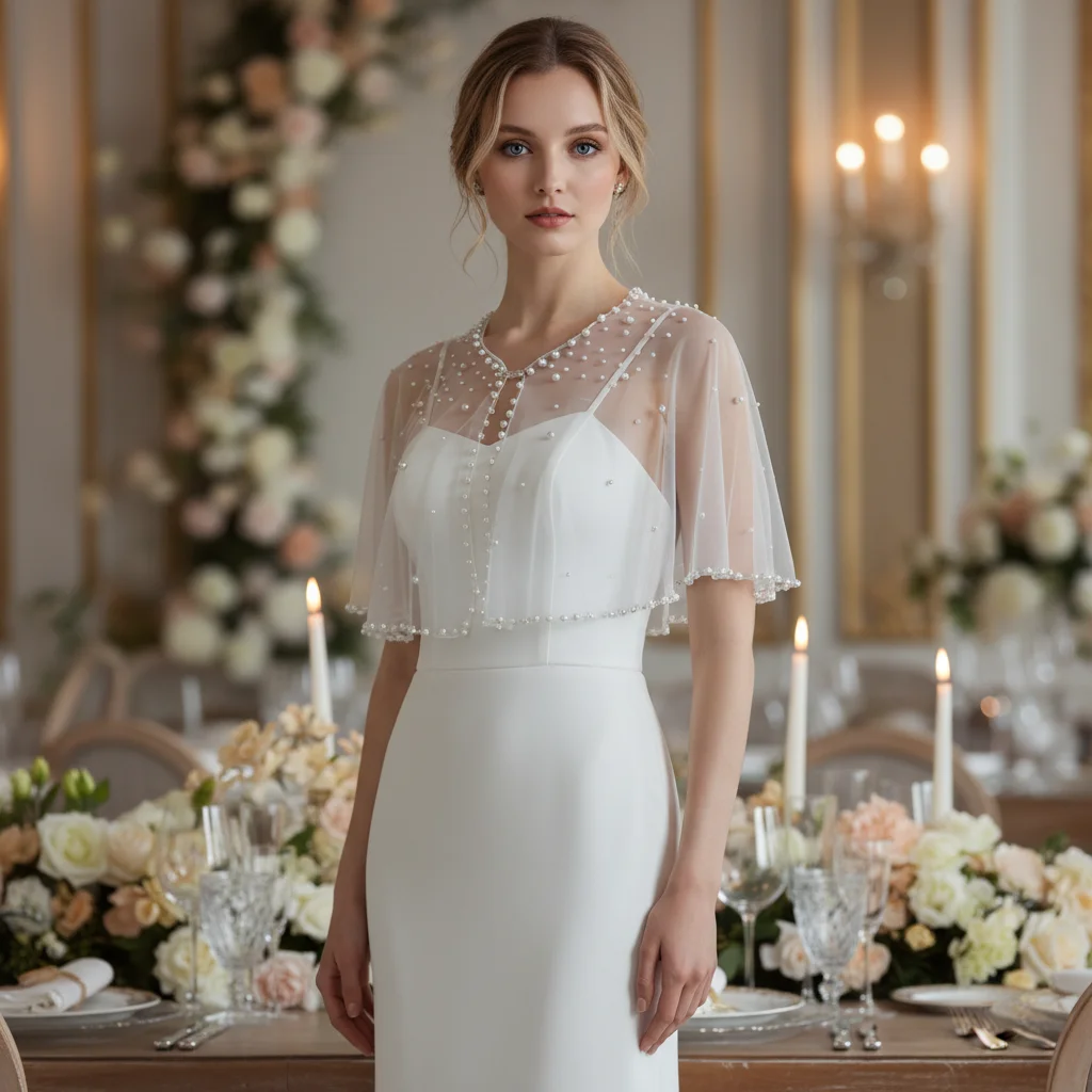 Handcrafted Pearl and Crystal Beaded Shawl Elegant Simple Bridal Cape for Wedding Gown Evening Dress Formal Occasion GP29
Handcrafted Pearl and Crystal Beaded Shawl Elegant Simple Bridal Cape for Wedding Gown Evening Dress Formal Occasion GP29