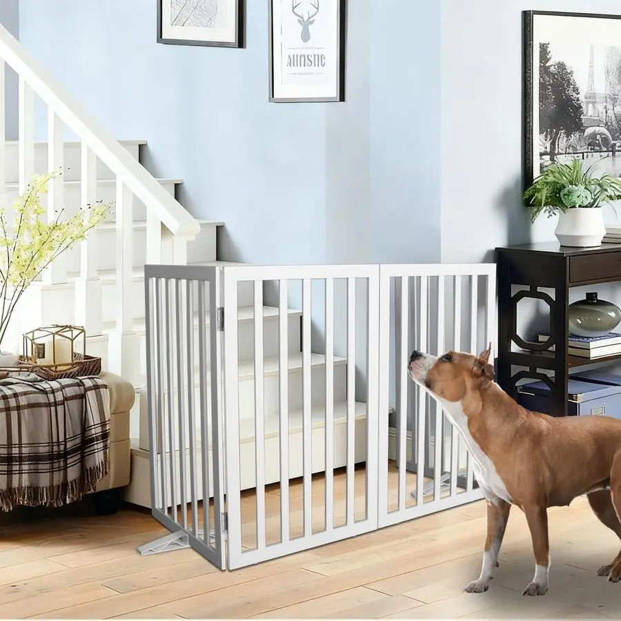 Gate Indoor, Freestanding Dog Fence for The House, Doorways, Hallways,or Stairs,Pet Gate Foldable Wooden,Expandable 24 Height 3
Gate Indoor, Freestanding Dog Fence for The House, Doorways, Hallways,or Stairs,Pet Gate Foldable Wooden,Expandable 24 Height 3