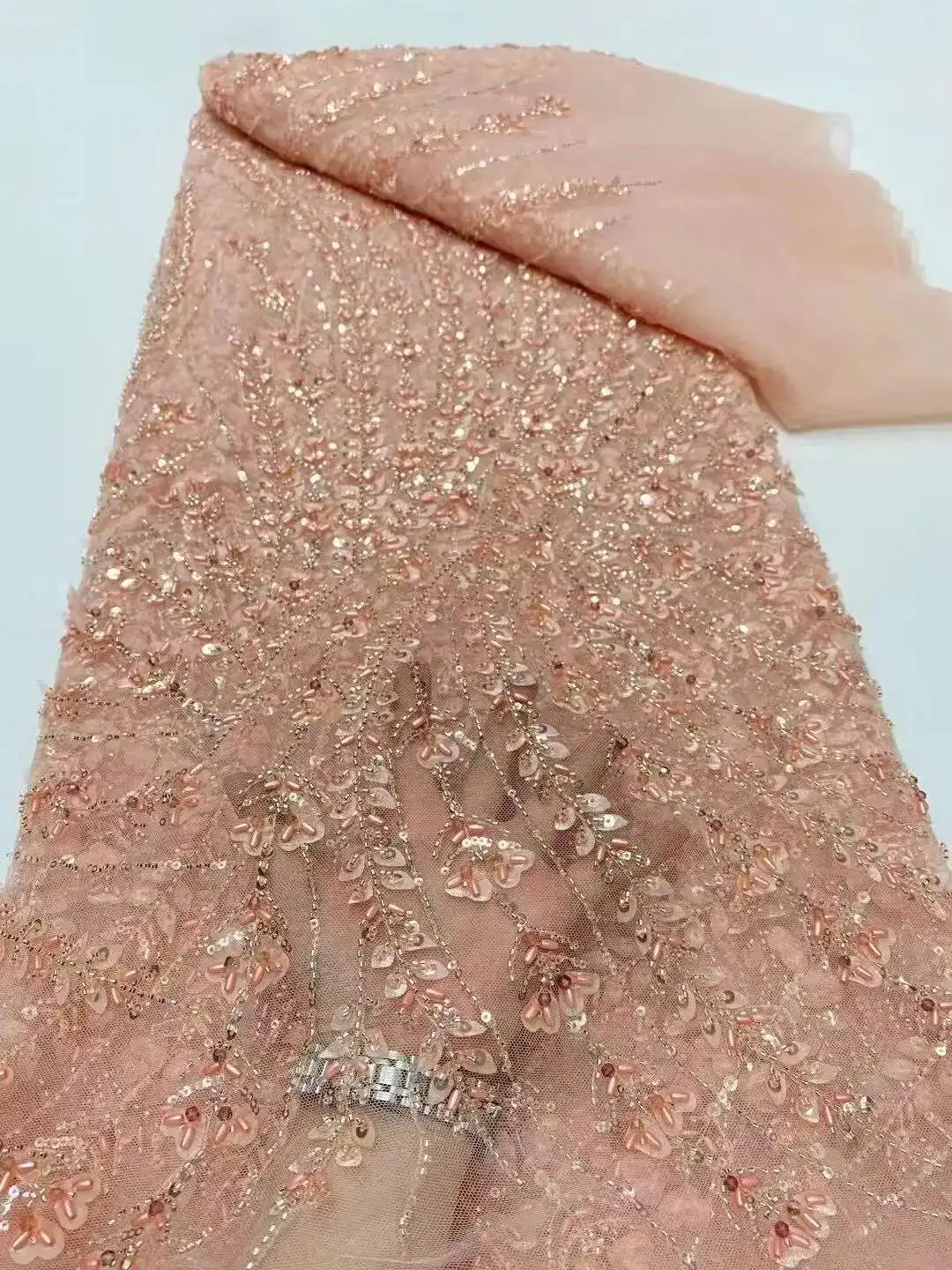 African Beaded Net Mesh Sequins Lace Fabric, French Tulle, Nigerian Wedding Party Dress, Beads Embroidery, Sequins, 2025, Luxury
African Beaded Net Mesh Sequins Lace Fabric, French Tulle, Nigerian Wedding Party Dress, Beads Embroidery, Sequins, 2025, Luxury