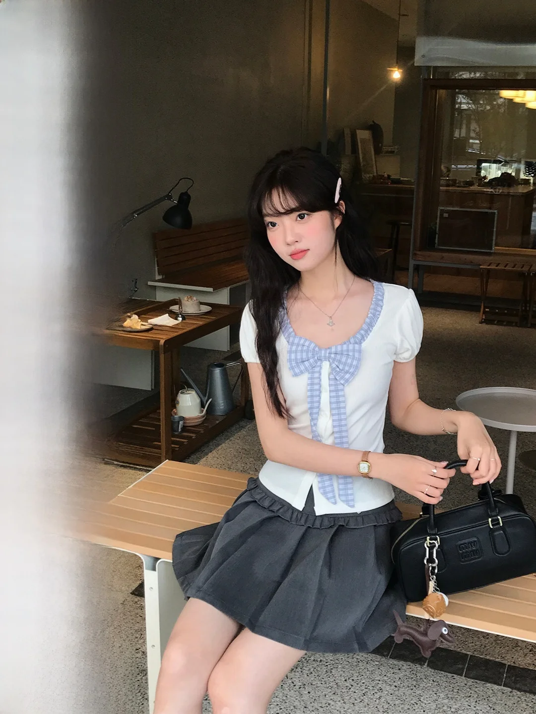 Sweet Sle Cheered Knot ort Sve T-irt Casual Versatile Women's Top Korean Aesthetic Gentle Spring Faion
Sweet Sle Cheered Knot ort Sve T-irt Casual Versatile Women's Top Korean Aesthetic Gentle Spring Faion
