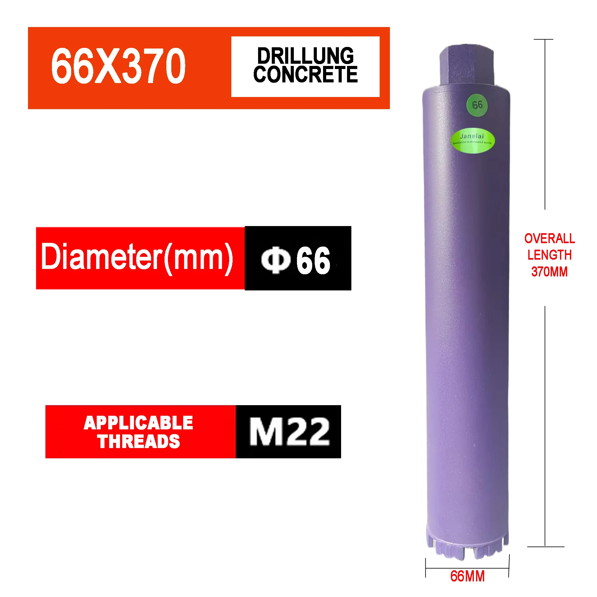 Диапазон диаметра Janelai, длина 66x370 мм, алмазная кольцевая пила, сверло для глубоких отверстий для сверления отверстий в бетоне/кирпичной стене
Диапазон диаметра Janelai, длина 66x370 мм, алмазная кольцевая пила, сверло для глубоких отверстий для сверления отверстий в бетоне/кирпичной стене
