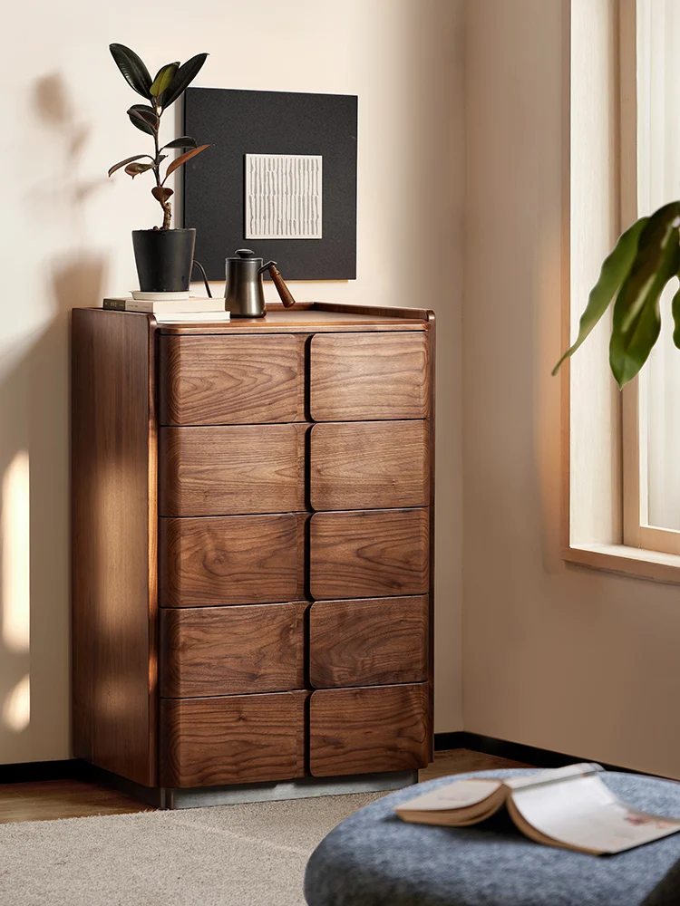 North American black walnut chest, bedroom, bedside storage against the wall, all solid wood five-bucket side cabinet
North American black walnut chest, bedroom, bedside storage against the wall, all solid wood five-bucket side cabinet