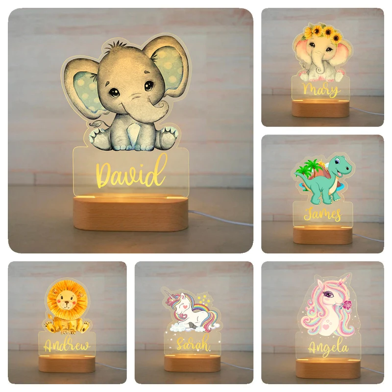 Personalized Children Animal LED USB Night Light Custom Name Acrylic Lamp For Baby Kids Bedroom Home Decoration Birthday Gift
Personalized Children Animal LED USB Night Light Custom Name Acrylic Lamp For Baby Kids Bedroom Home Decoration Birthday Gift