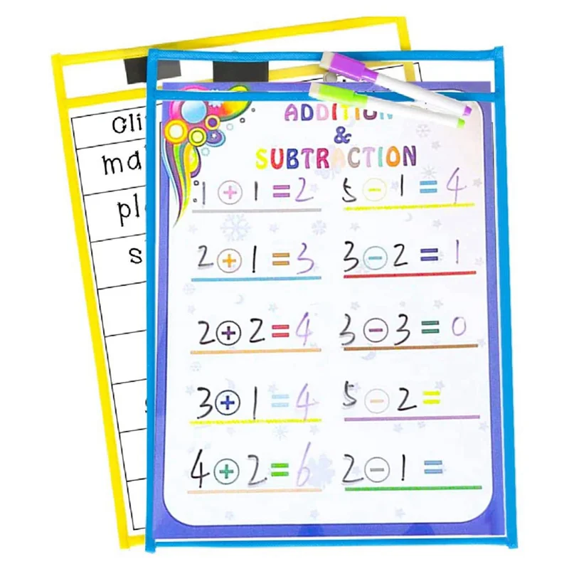 Reusable Dry Erase Pockets, 24 Pack Reusable Dry Erase Sleeves, Assorted Colors Sheet Protector,Dry Erase Pocket Sleeves
Reusable Dry Erase Pockets, 24 Pack Reusable Dry Erase Sleeves, Assorted Colors Sheet Protector,Dry Erase Pocket Sleeves