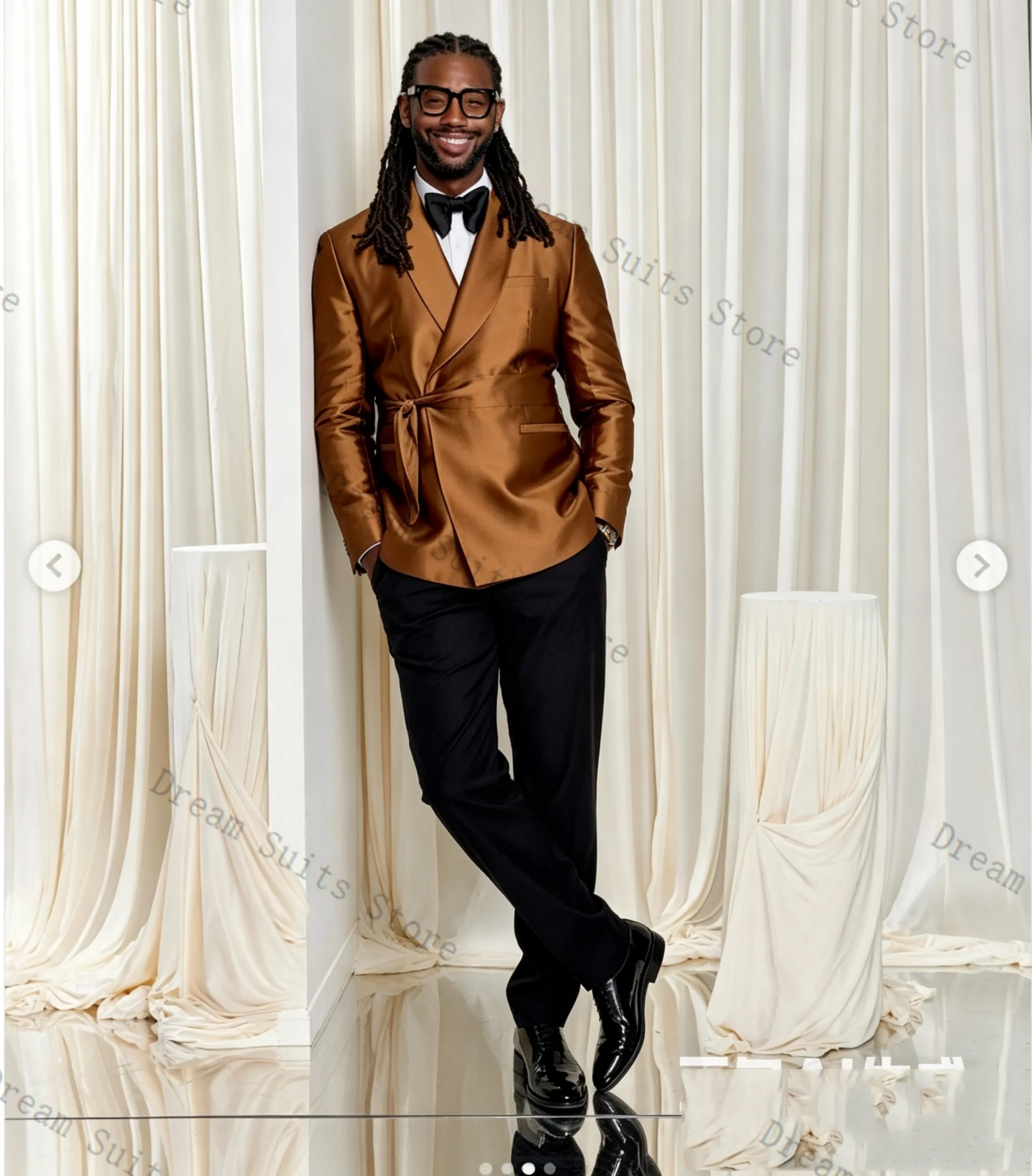 Designer Brown Men Suit Set 2 Pcs Satin Blazer+Cotton Pants Trousers Customized Formal Office Jacket Wedding Tuxedos Prom Coat
Designer Brown Men Suit Set 2 Pcs Satin Blazer+Cotton Pants Trousers Customized Formal Office Jacket Wedding Tuxedos Prom Coat