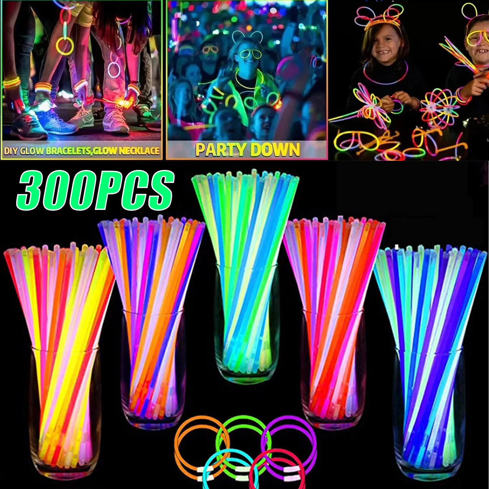 100/200/300Pcs 20cm Glow Sticks DIY Concert Stage Show Fluorescent Prop Creative Night Glow Bracelets
100/200/300Pcs 20cm Glow Sticks DIY Concert Stage Show Fluorescent Prop Creative Night Glow Bracelets