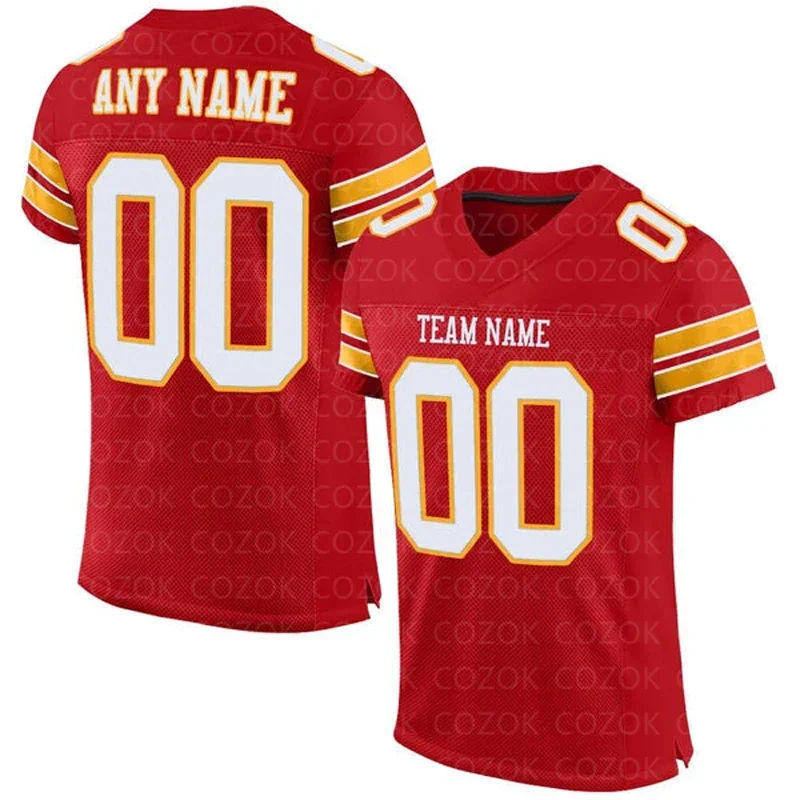 Red White Customized Football Jersey for Men Football Short Sleeves Athletic Tee Shirts
Red White Customized Football Jersey for Men Football Short Sleeves Athletic Tee Shirts