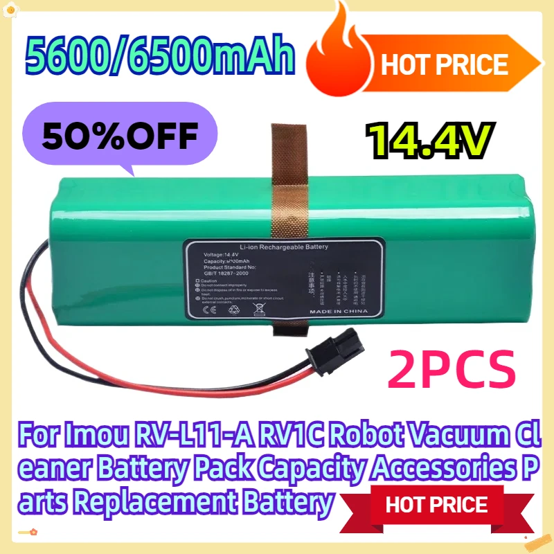 For Imou RV-L11-A RV1C Robot Vacuum Cleaner Battery Pack Capacity Accessories Parts 14.4V Replacement Battery 2PCS
For Imou RV-L11-A RV1C Robot Vacuum Cleaner Battery Pack Capacity Accessories Parts 14.4V Replacement Battery 2PCS