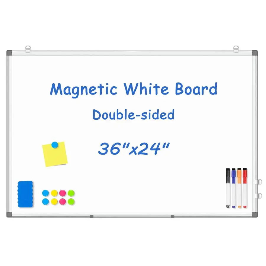 Магнитная белая доска, 36 x 24 дюйма, двусторонняя, для сухого стирания, для стены, подвесная или настенная, горизонтальная или вертикальная.
Магнитная белая доска, 36 x 24 дюйма, двусторонняя, для сухого стирания, для стены, подвесная или настенная, горизонтальная или вертикальная.