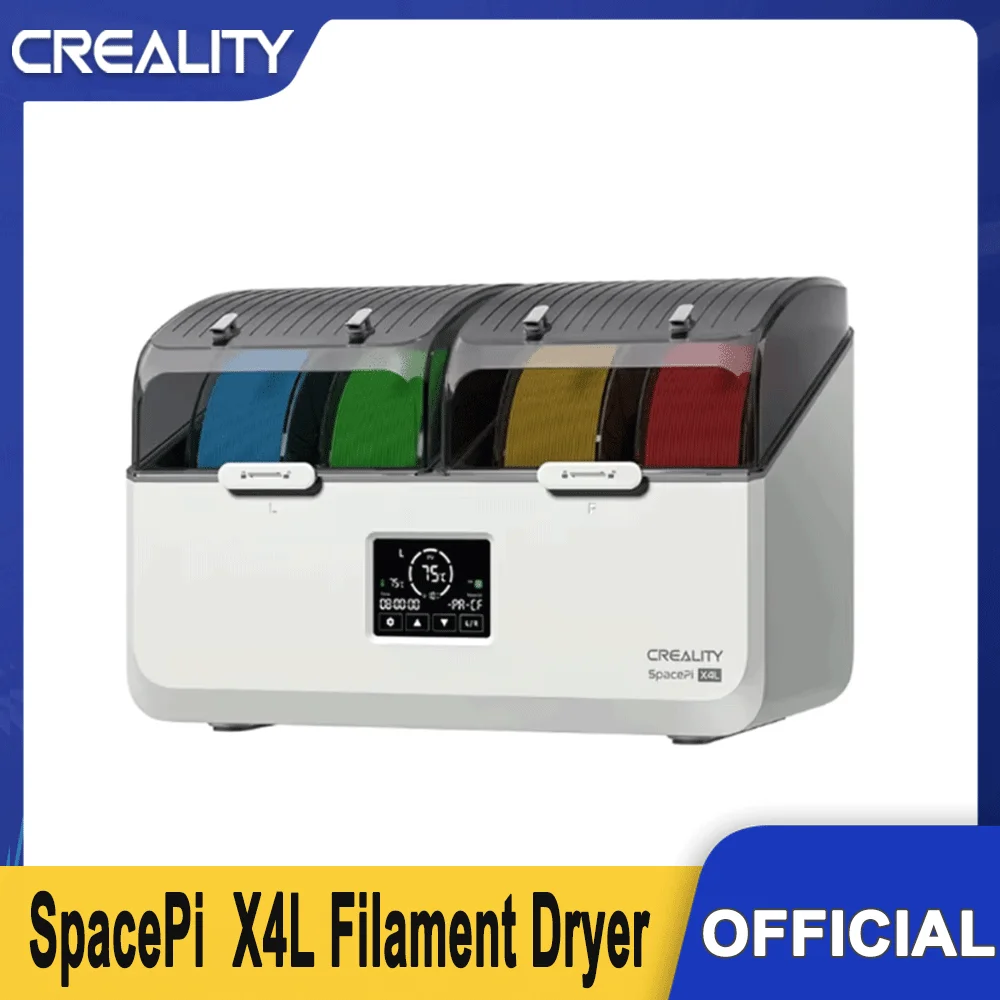 Creality SpacePi X4L Filament Dryer for All 3D Printer 4 Spools Muti-Color DryingDual Independent Heating Chambers Up To 75℃
Creality SpacePi X4L Filament Dryer for All 3D Printer 4 Spools Muti-Color DryingDual Independent Heating Chambers Up To 75℃