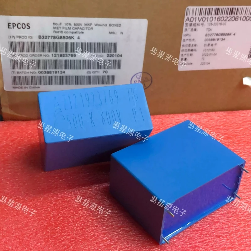 2pcs-B32778G8506K EPCOS 800V506 50UF 630V MKP Platinum Machine Inverter Capacitor
2pcs-B32778G8506K EPCOS 800V506 50UF 630V MKP Platinum Machine Inverter Capacitor