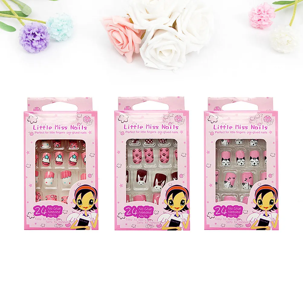 3 Boxes Kids Fake Nails UV Glued Press On False Kit Stickers Adhesive Child Nail Art Decals Cartoon DIY Party Accessories
3 Boxes Kids Fake Nails UV Glued Press On False Kit Stickers Adhesive Child Nail Art Decals Cartoon DIY Party Accessories