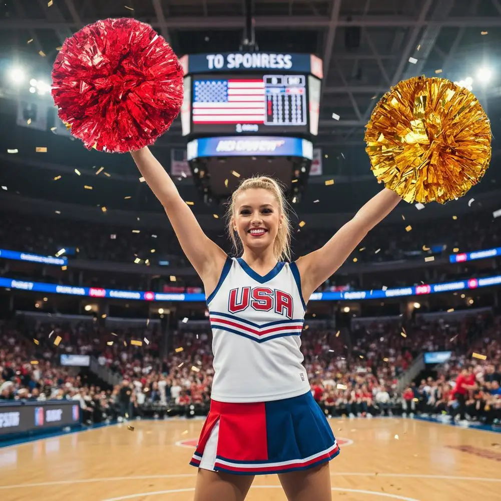 Cheerleading Pom Poms with Handle Cheer Balls Big Gold Silver Red Yellow Blue Hand Dance Pompoms Dance Cheerleading Accessories
Cheerleading Pom Poms with Handle Cheer Balls Big Gold Silver Red Yellow Blue Hand Dance Pompoms Dance Cheerleading Accessories