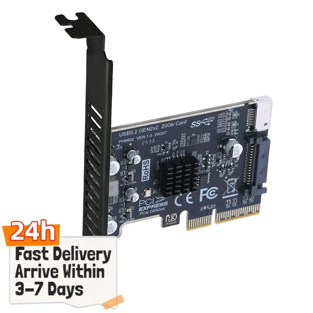 Карта расширения PCIe на Type-E, конвертер-райзер 20 Гбит/с, Express Card Type E для передней панели настольного ПК, TYPE C
Карта расширения PCIe на Type-E, конвертер-райзер 20 Гбит/с, Express Card Type E для передней панели настольного ПК, TYPE C