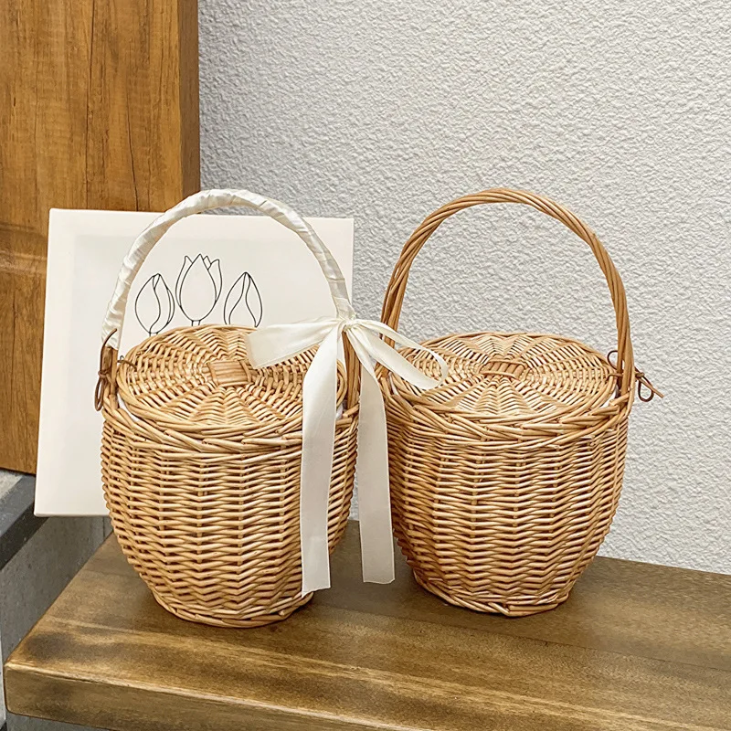 Women Summer Beach Natural Rattan Straw Bucket Totes Wicker Basket Bag Handmade Woven Handbags New
Women Summer Beach Natural Rattan Straw Bucket Totes Wicker Basket Bag Handmade Woven Handbags New