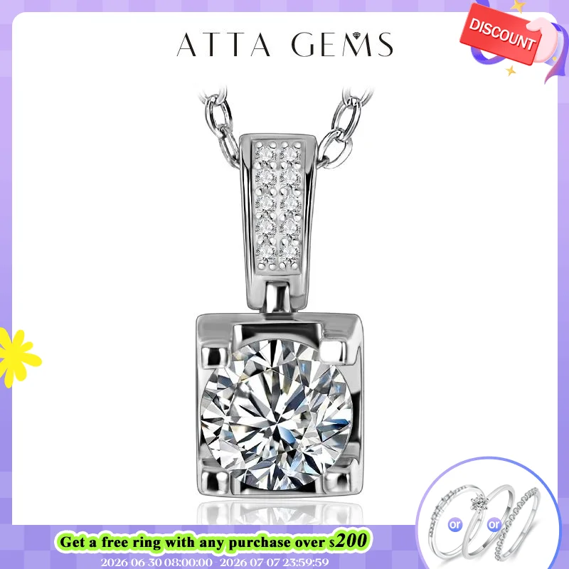 ATTAGEMS 1ct 6.5mm D Round Moissanite 925 Sterling Silver Moissanite Necklace Diamond Test Passed Fine Jewelry Woman Girl Gift
ATTAGEMS 1ct 6.5mm D Round Moissanite 925 Sterling Silver Moissanite Necklace Diamond Test Passed Fine Jewelry Woman Girl Gift